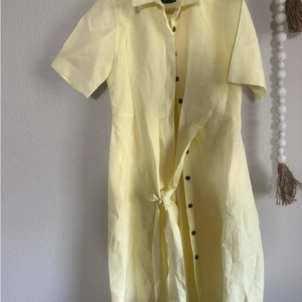 Ann Taylor Light Yellow Midi Dress